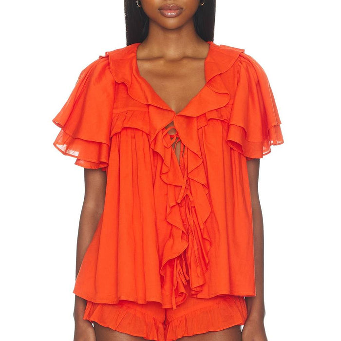 Show Me Your Mumu Rosalie Ruffle Top WOMEN - Clothing - Tops - Short Sleeved Show Me Your Mumu
