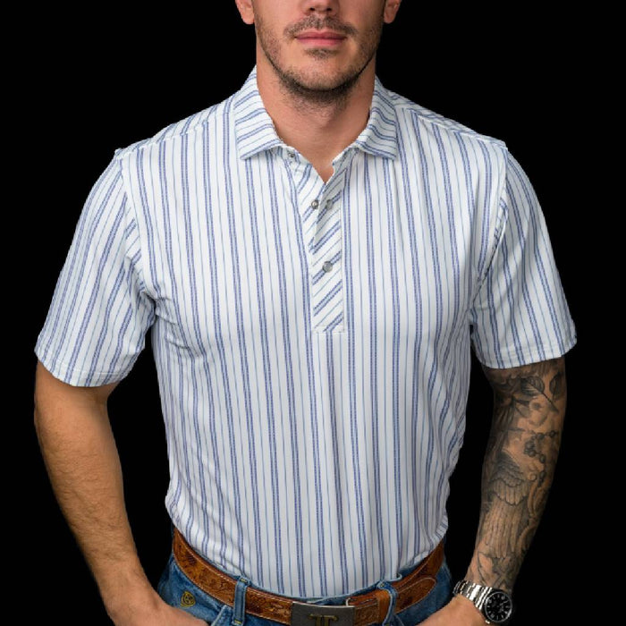 Ferrell Brand The Jack In Blue Snap Polo Shirt