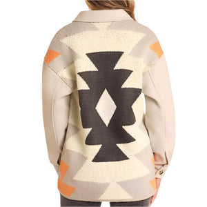 Rock & Roll Denim Women's Knit Aztec Shirt Jacket WOMEN - Clothing - Outerwear - Jackets Panhandle   