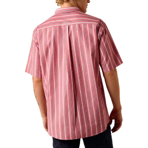 Ariat Men's Pro Series Bobby Hibiscus Red Stripe Button Down Shirt MEN - Clothing - Shirts - Short Sleeve Ariat Clothing