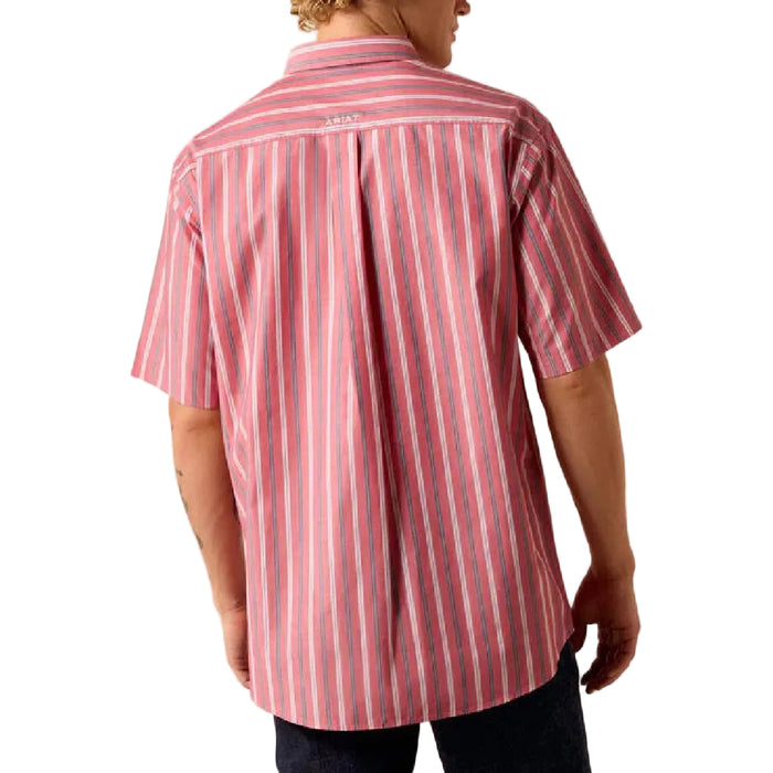 Ariat Men's Pro Series Bobby Hibiscus Red Stripe Button Down Shirt MEN - Clothing - Shirts - Short Sleeve Ariat Clothing