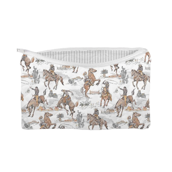 Birdie Cowgirl Neutral Small Quilted Makeup Bag ACCESSORIES - Luggage & Travel - Cosmetic Bag Ida Mae Home