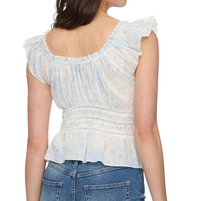 Flag & Anthem Women' Elena Ruched Light Blue Top WOMEN - Clothing - Tops - Sleeveless Flag And Anthem