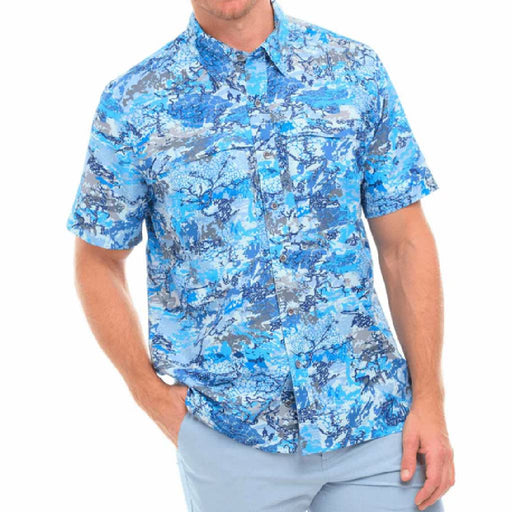 GameGuard Explorer Digital Blue Button Down Shirt MEN - Clothing - Shirts - Short Sleeve GameGuard
