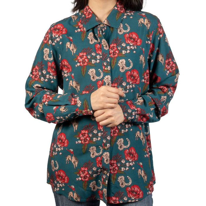 Panhandle Slim Women's Floral Print Pearl Snap Western Shirt