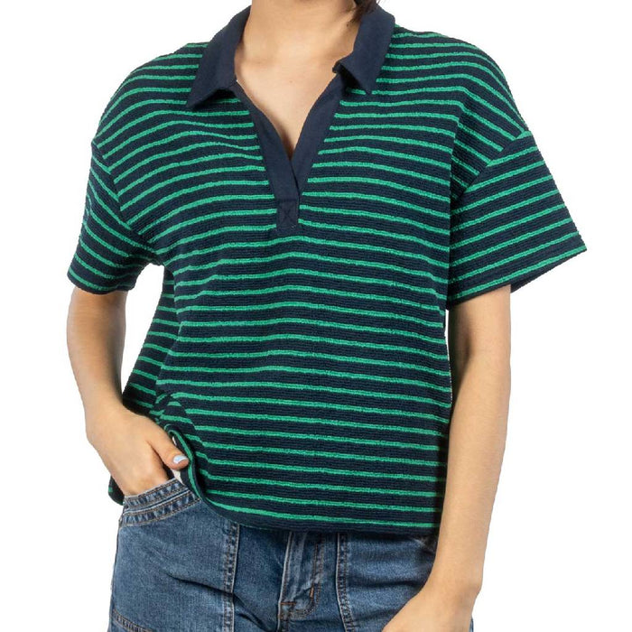 Sadie & Sage Jetty Stripe Polo Top WOMEN - Clothing - Tops - Short Sleeved Sadie & Sage