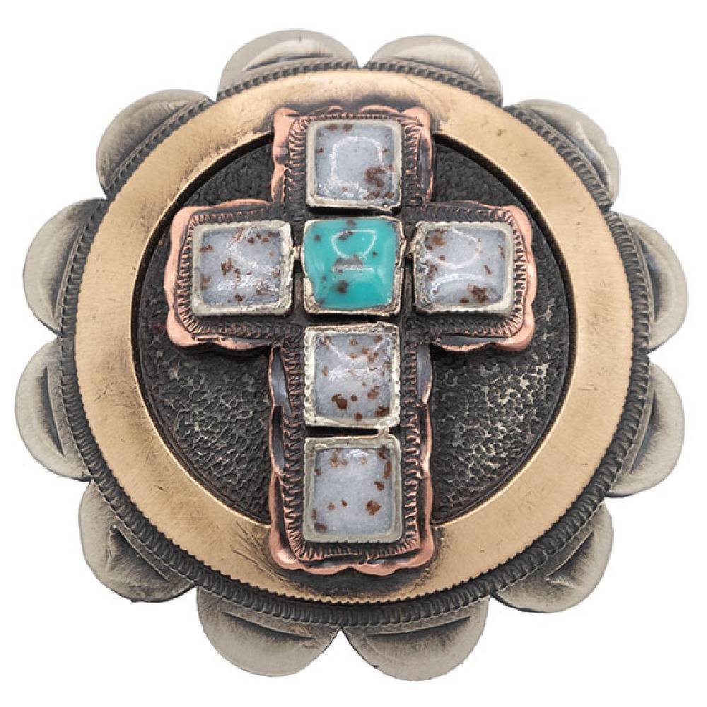 Stone Cross Screw Back Concho Tack - Conchos & Hardware MISC