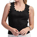 Glam Women’s White Scalloped Scoop Neck Tank Top WOMEN - Clothing - Tops - Sleeveless Glam