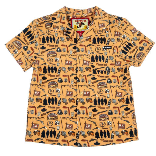 Cinch Boy's Tombstone Brown Camp Shirt KIDS - Boys - Clothing - Shirts - Short Sleeve Shirts Cinch