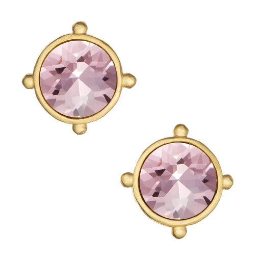 Light Pink Crystal Round Studs WOMEN - Accessories - Jewelry - Earrings Susan Shaw