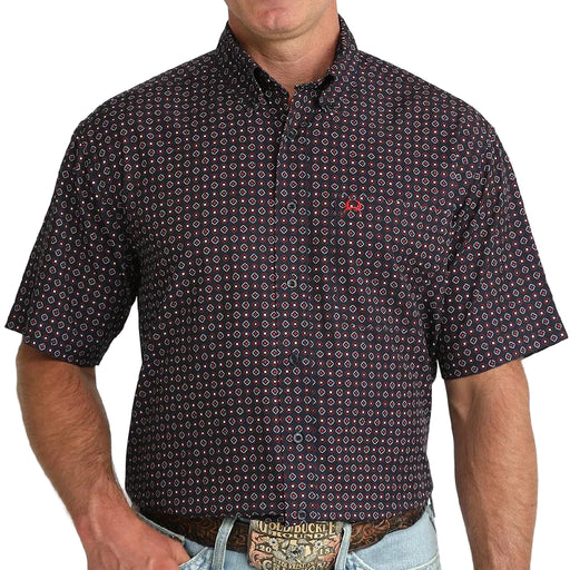Cinch Men's Arenaflex Geo Navy Button Down Shirt MEN - Clothing - Shirts - Short Sleeve Cinch