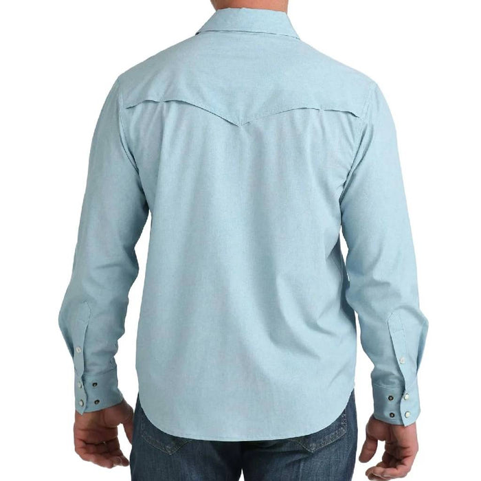 Cinch Men's Sleeve Blue Western Camp Snap Shirt MEN - Clothing - Shirts - Long Sleeve Cinch