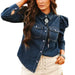 Women's Denim Puff Sleeve Top WOMEN - Clothing - Tops - Long Sleeved Lucky & Blessed