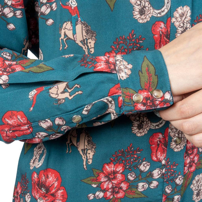 Panhandle Slim Women's Floral Print Pearl Snap Western Shirt