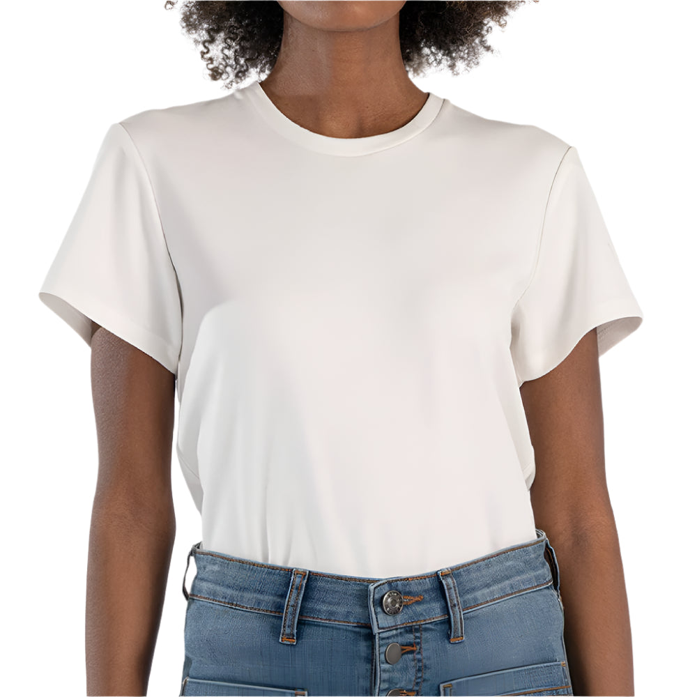 Kut Remington Scoop Neck Shirt - Ivory WOMEN - Clothing - Tops - Short Sleeved Kut from the Kloth