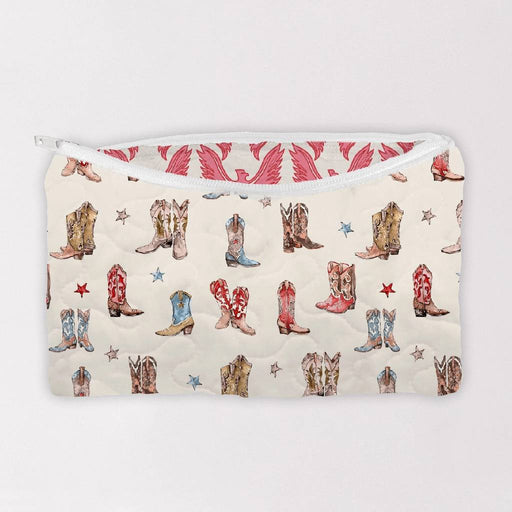 Thunderbird Boots Quilted Sand Makeup Bag Small ACCESSORIES - Luggage & Travel - Cosmetic Bag Ida Mae Home