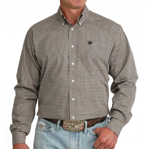 Cinch Men's Geo Khaki Button Down Shirt MEN - Clothing - Shirts - Long Sleeve Cinch