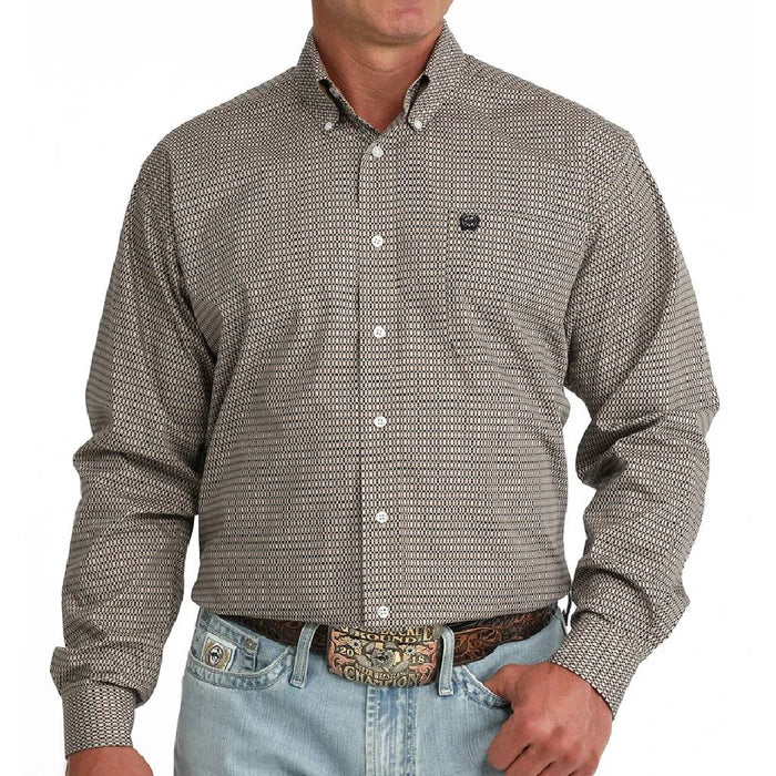 Cinch Men's Geo Khaki Button Down Shirt MEN - Clothing - Shirts - Long Sleeve Cinch