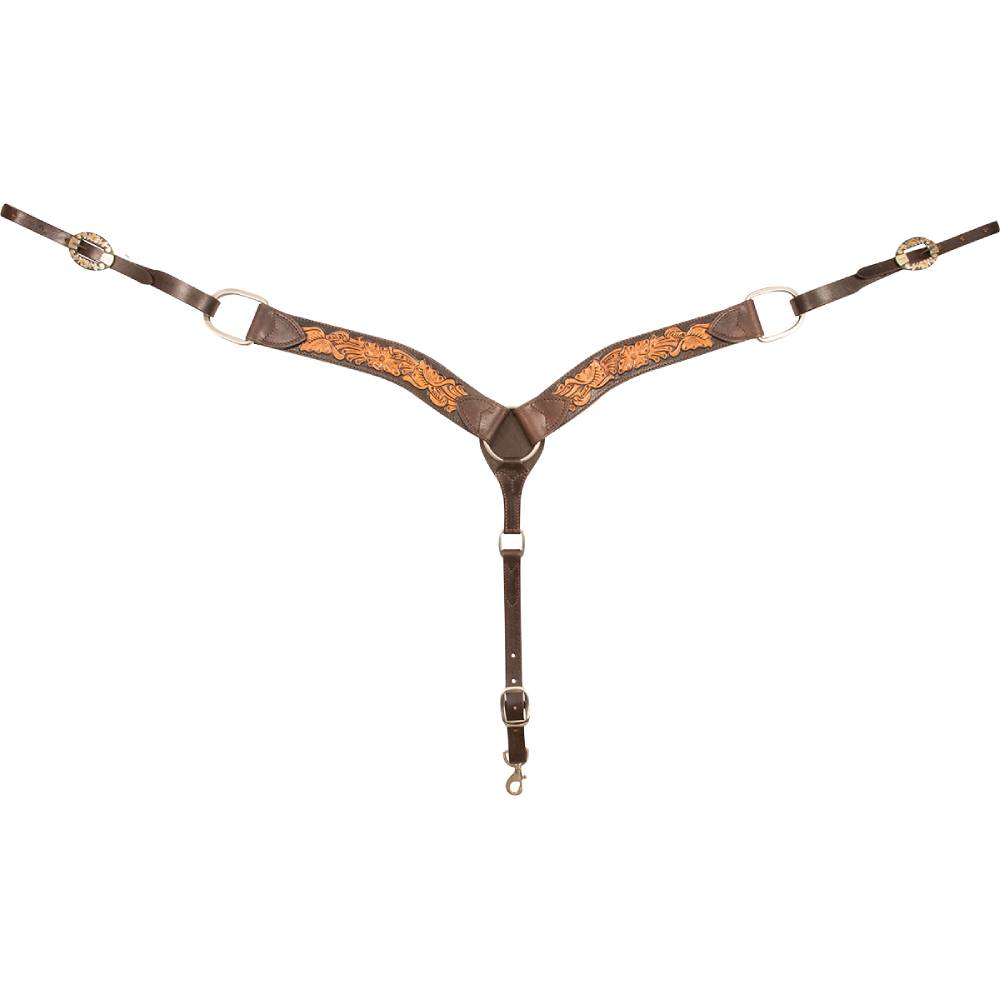 New! Cashel 2″Buck Stitched Breastcollar Natural main image 0