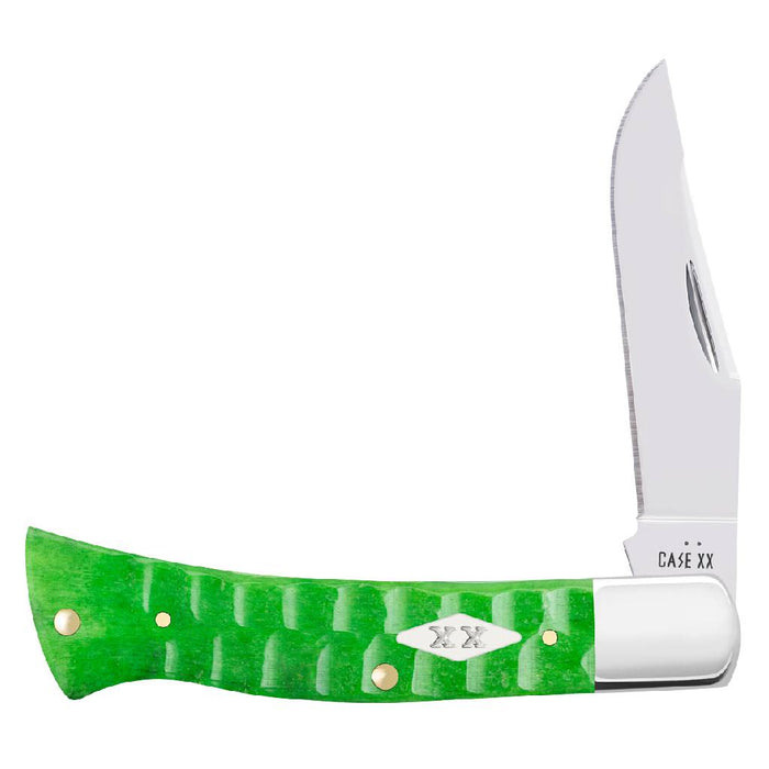 Case Bright Green Bone - Gator Jig Case Axe Handle Knives W.R. Case