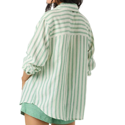 O'Neill Women's Leni Green Stripe Relaxed Button Down Top WOMEN - Clothing - Tops - Long Sleeved O'Neill