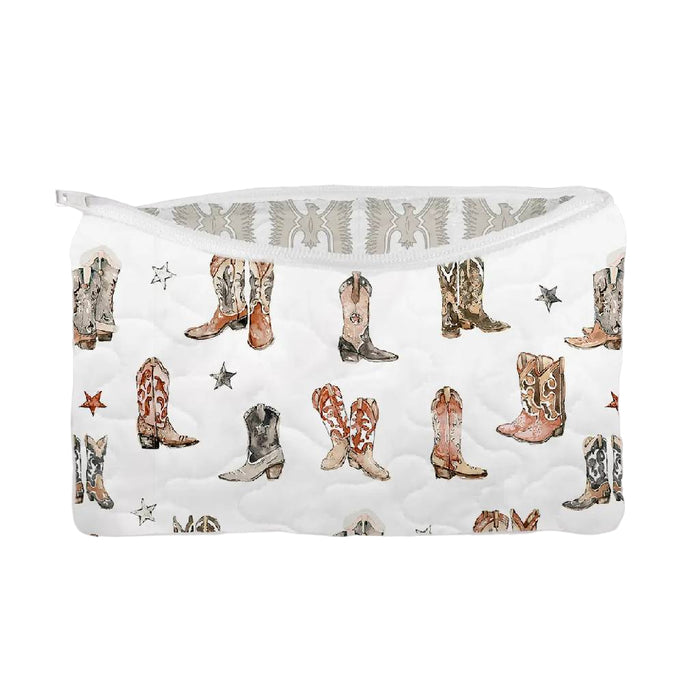 Thunderbird Boots Neutral Makeup Bag Small ACCESSORIES - Luggage & Travel Ida Mae Home