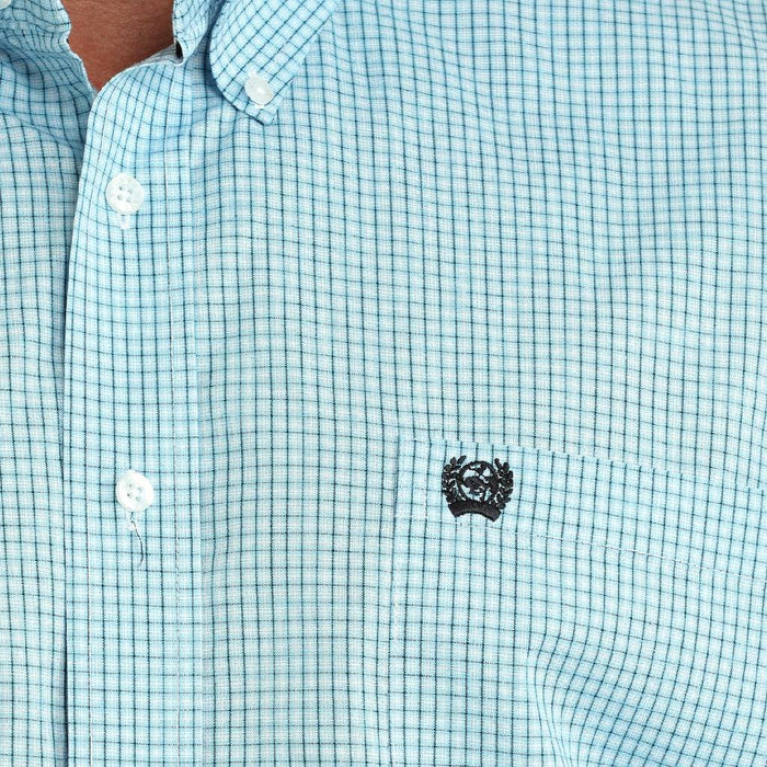 Cinch Men's Plaid Blue Button Down Shirt MEN - Clothing - Shirts - Long Sleeve Cinch