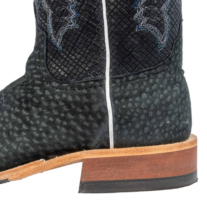 Anderson Bean Men's Square Toe Grey Carpincho Black Chex Western Boot MEN - Footwear - Exotic Western Boots Anderson Bean Boot Co.