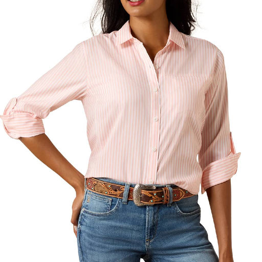 Ariat Women's VentTek Peach Stripe Button Down Top WOMEN - Clothing - Tops - Long Sleeved Ariat Clothing