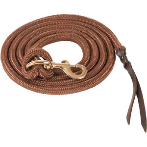 Poly Cowboy Lead Rope Tack - Lead Ropes Mustang Brown  