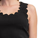 Glam Women’s White Scalloped Scoop Neck Tank Top WOMEN - Clothing - Tops - Sleeveless Glam