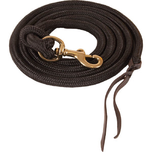 Poly Cowboy Lead Rope Tack - Lead Ropes Mustang Black  