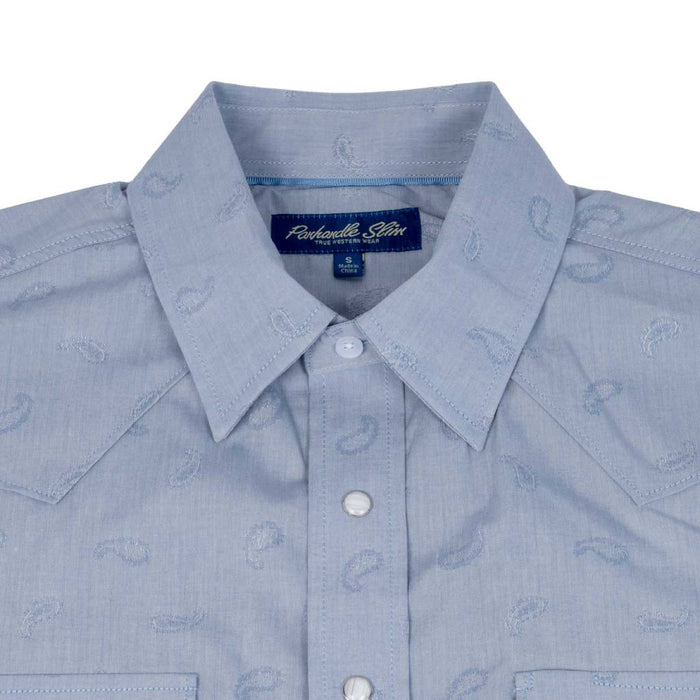 Panhandle Slim Men's Western Solid Powder Blue Snap Shirt