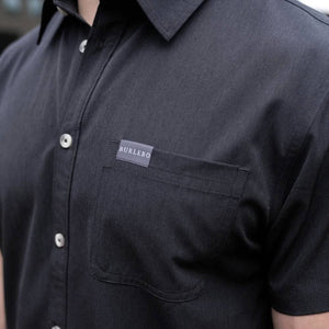Burlebo Black Heather Performance Button Up Shirt MEN - Clothing - Shirts - Short Sleeve Shirts Burlebo   