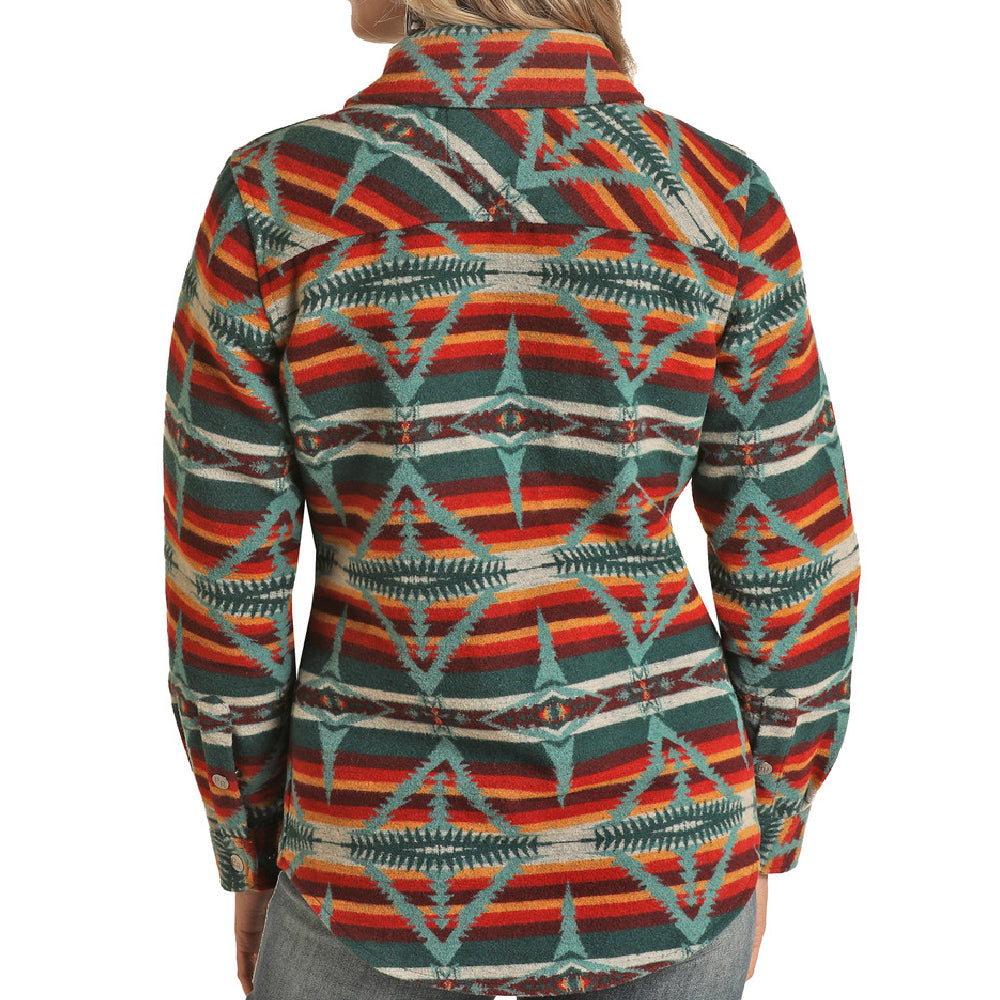 Aztec Wool Jacquard Shirt Jacket from Powder River - 194648992015