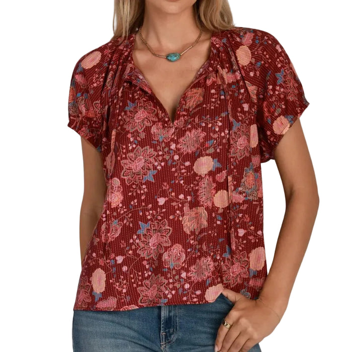 Dylan Camelia Red Top WOMEN - Clothing - Tops - Short Sleeved Dylan