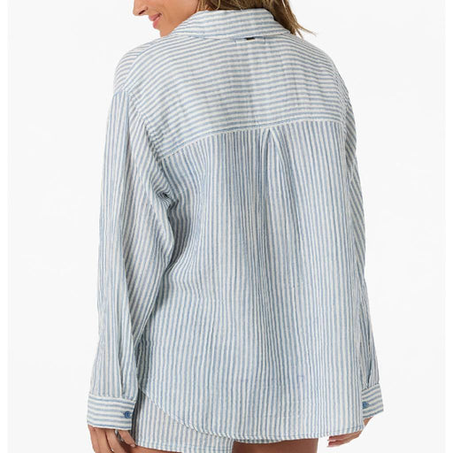 O'Neill Women's Leni Blue Stripe Relaxed Button Down Top WOMEN - Clothing - Tops - Long Sleeved O'Neill