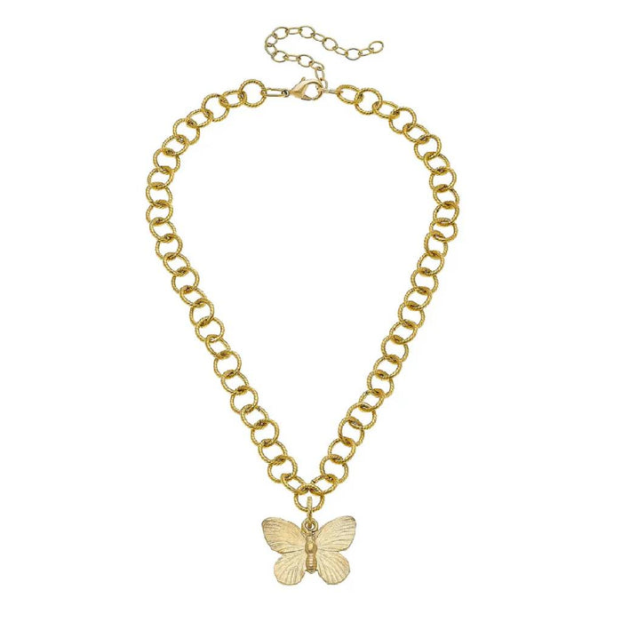 Gold Butterfly Necklace WOMEN - Accessories - Jewelry - Necklaces Susan Shaw