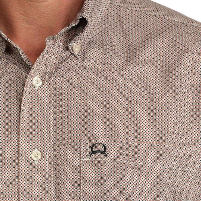 Cinch Men's Arenaflex Geo Brown Button Down Shirt