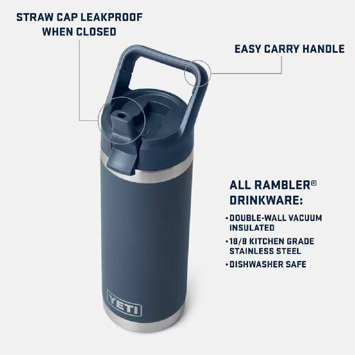 Yeti Rambler 18oz Straw Bottle - White/Rescue Red HOME & GIFTS - Yeti Teskeys