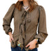 Howdy Hanny Brown Gingham Tie Top WOMEN - Clothing - Tops - Long Sleeved Howdy Hanny