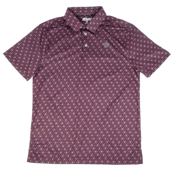 Rock & Roll Denim Men's Maroon Geo Polo Shirt