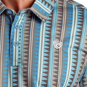 Rock & Roll Denim Men's Aztec Stripe Polo MEN - Clothing - Shirts - Short Sleeve Shirts Panhandle   