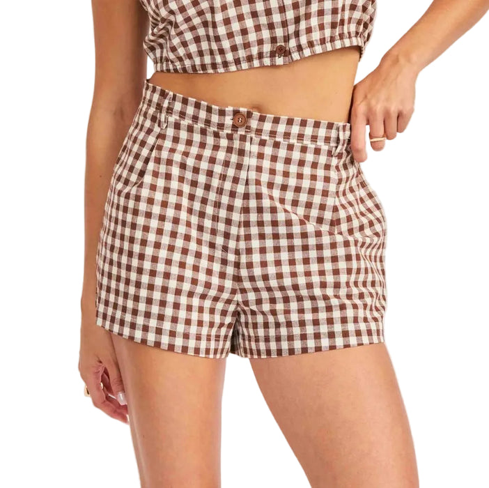 Sadie & Sage Mustang Brown Gingham Shorts WOMEN - Clothing - Shorts Sadie & Sage