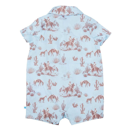 Rugged Butts Western Trail Baby Boy's Button-Up Blue Romper KIDS - Baby - Baby Boy Clothing Ruffle Butts/Rugged Butts