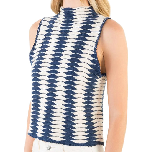 Striped Navy Knit Top WOMEN - Clothing - Tops - Sleeveless THML Clothing