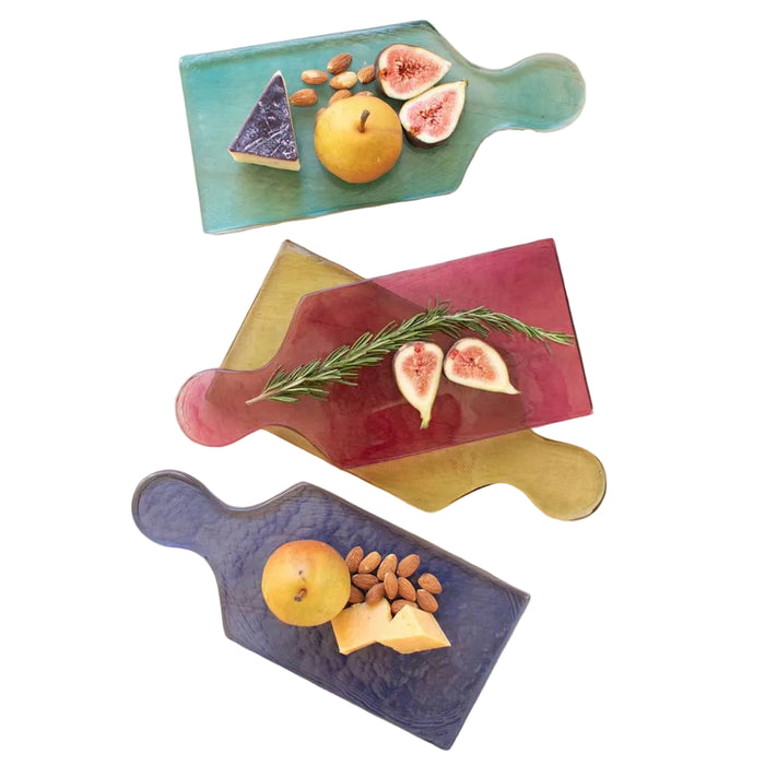 Set of 4 Glass Cheese Boards