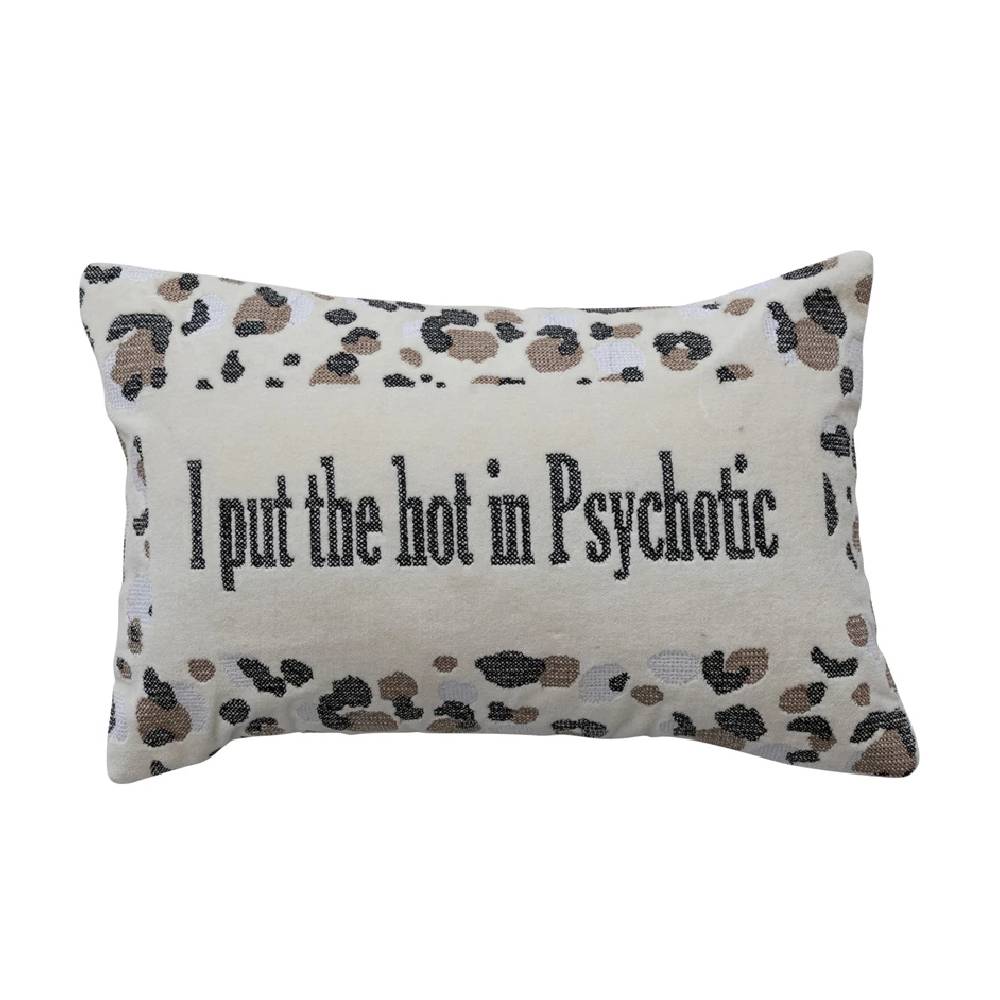 "I Put The Hot..." Cotton Velvet Lumbar Pillow