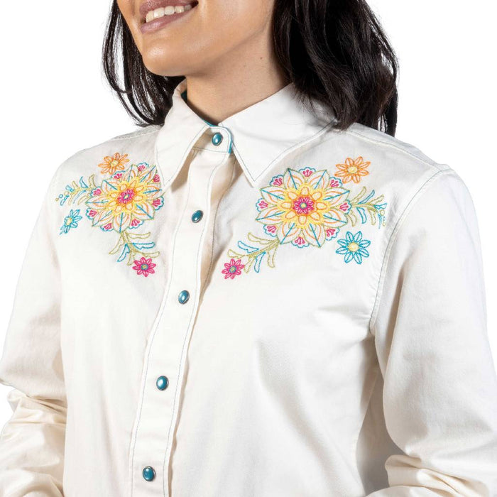 Cruel Denim Women's Embroidered Yoke Snap Shirt WOMEN - Clothing - Tops - Long Sleeved Cruel Denim