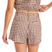 Sadie & Sage Mustang Brown Gingham Shorts WOMEN - Clothing - Shorts Sadie & Sage